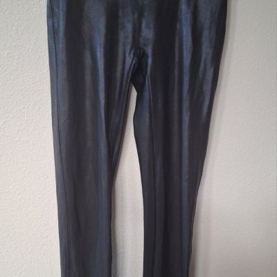 Spanx Womens Black Faux Leather Leggings Size M