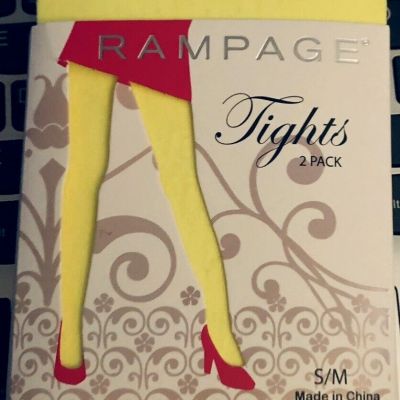 Rampage COLOR Two Pack Tights NEON Yellow /Turquoise Womens SZ SM 95-125 lbs NEW
