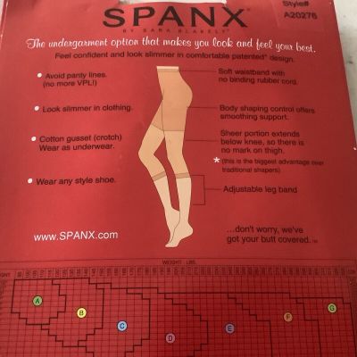 Spanx Footless Body Shaping Pantyhose Nude 1 Size B Medium Control