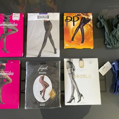 NEW Lot of 8 WOLFORD Fogal Commando Pretty Polly SEXY Tights Nylons Value $425