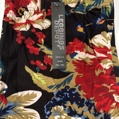 NWT Women’s Plus Size Floral Print Comfy Stretch Leggings
