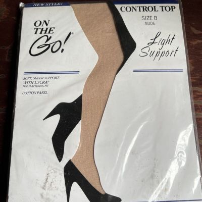 On The Go Light Support Control Top Pantyhose Nude Size B