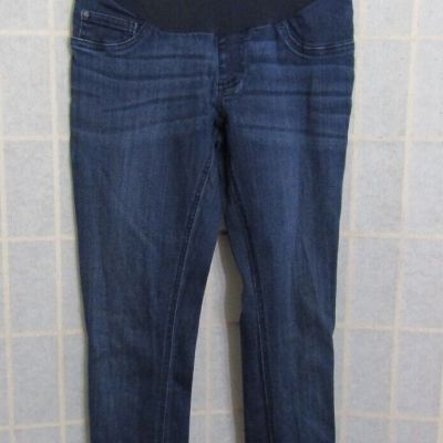 Indigo Blue Maternity Cotton Dk Wash Skinny Jeans Pants Women's Size S
