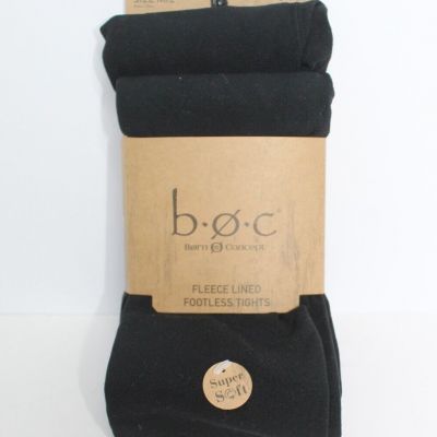 Born Fleece Lined Footless Tights Black 2 pack Super Soft M/L NWT