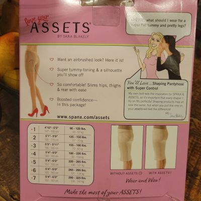 Love Your Assets By Sara Blakely Super Shapping Pantyhose Control Size 3 New
