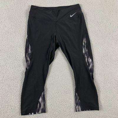 Nike Legging Womens Medium Black Polyester Blend Dri-Fit Activewear Workout Gym