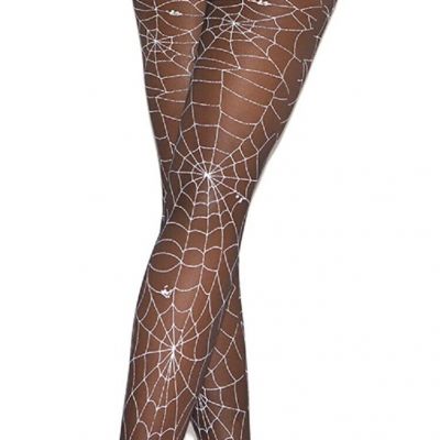sexy ELEGANT MOMENTS glow in the dark SPIDERWEB stockings PANTYHOSE tights NYLON