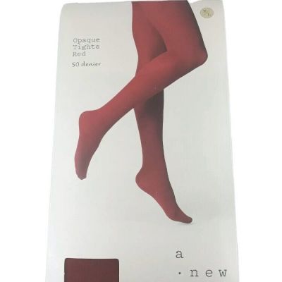 A New Day Opaque Tights Red 50 Denier Size M/L 1 Pair