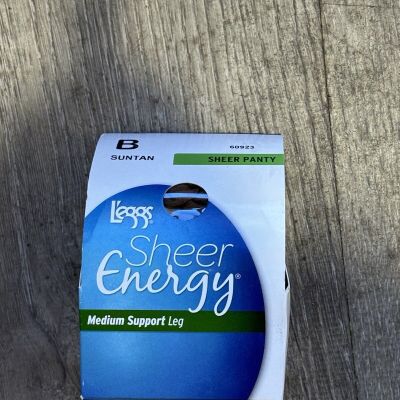 L’eggs Sheer Energy Medium Support Leg. Sheer Panty Size B