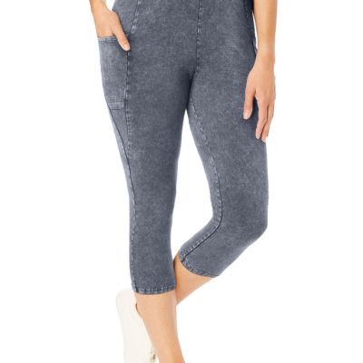 Woman Within Women's Plus Size Pocket Capri Legging