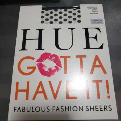 HUE Gotta Have It Control Top Sheer Dot tights Black Size 2 - NWT style 14699