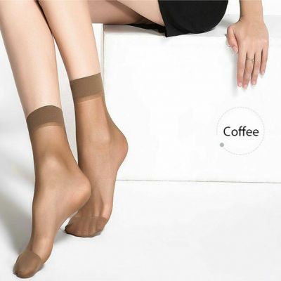 6 Pairs Women Nylon Elastic Short Ankle Sheer Stockings Silk Short Sock Ship USA