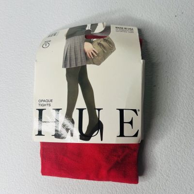 NWT HUE Womens Luster Tights Control Top Size 1 Apple Red 1 Pair New