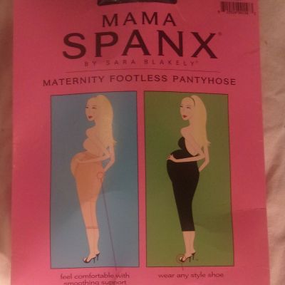 MAMA SPANX MATERNITY FOOTLESS PANTYHOSE BLACK SIZE D NEW IN PACKAGE