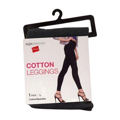 Hanes Woman's Style Essentials Cotton Leggings 3 pair Lot Size Large