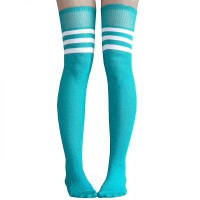 Teal/White Thigh Highs