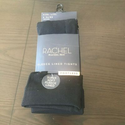 Rachel Rachel Roy fleece lined footless tights Sz M/L & L/XL 2 pair