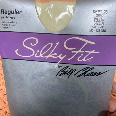 Bill Blass Sandalfoot Silky Fit Reinforced Toe Reg. Pantyhose - White - Size A