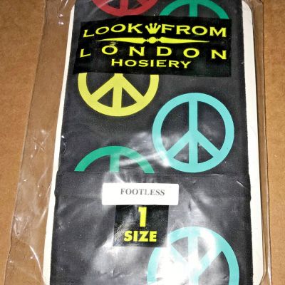 Look From London Hosiery FOOTLESS TIGHTS PEACE SYMBOL SIGN 1 One Size Fits All