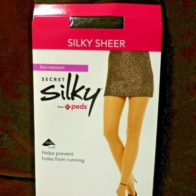 Gildan Secret Silky Sheer Pantyhose Control Top Sheer Toe Run-Resistant Lycra