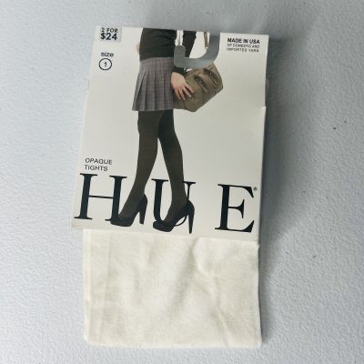 NWT Women's Hue Opaque Tights 1 Pair Size 1 White New