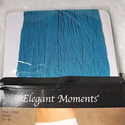 Elegant Moments Sheer Turquoise Thigh Hi Stockings Style 1725Q Queen 1x-3x