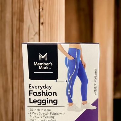 Members Mark Everyday Fashion Legging For Women in Primary Blue with XXL