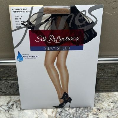 Hanes Silk Reflections CD Silky Sheer Control Top 718 Reinforced Little Color