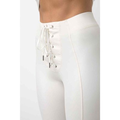 Good American BOMBSHELL LEGGING Ivory faux leather Size 7 NEW TAGS Plus Size