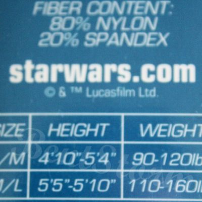 NEW Disney Star Wars R2D2 R2-D2 Droid Blue/Sheer Tights Nylons Stockings S/M M/L