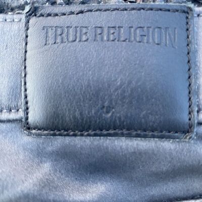 Joan Smalls True Religion Leggings Women 28 Charcoal Sateen Mid Rise Halle Pants