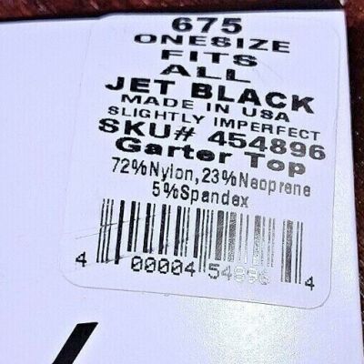 Famous Makers Brands Thigh Hi Stockings - Jet Black - Garter Top Park Avenue USA