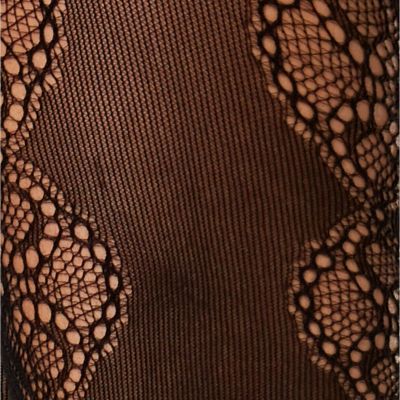 INC International Concepts Women's Lace Pattern Tights, Black