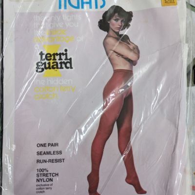 Vintage Seamless Stretch Nylon Black SHORT size  Womens Tights w/Terri Guard