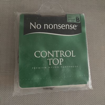 No Nonsense TAN Control Top Nylon Reinforced Toe Pantyhose Tights Size B