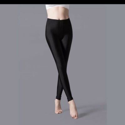 Shiny Leggings Women Thin Full Ankle Length Stretch Pants Basic Casual Spandex