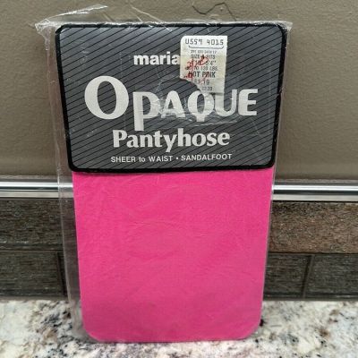 Vintage Marianne Opaque Hot Pink Pantyhose Sheer to Waist Size A 4’10”-5’4”