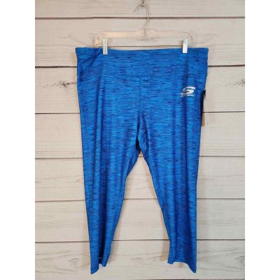 Skechers Sport Women's Blue Solid Stretch High Rise Cropped Leggings Size 1X NWT