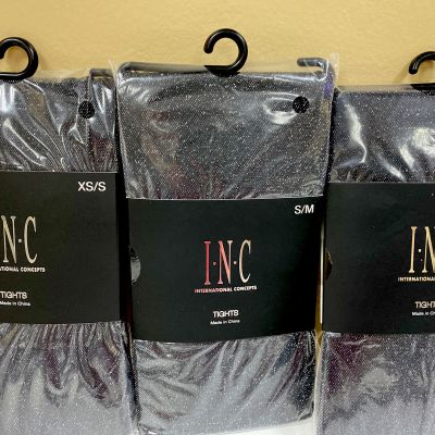 INC International Concepts Women's Tights Black/Silver Shimmery Asst. Sizes, NEW