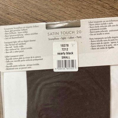 NWT Wolford Satin Touch 20 Tights Nearly Black Size small