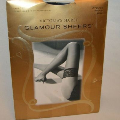 Victoria's Secret MED GLAMOUR SHEERS LACE TOP Stay-up Thigh-High Stockings VS0