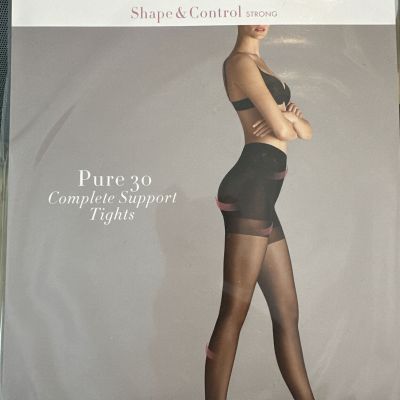 Wolford Pure 30 Complete Support Tights (NEW) Black Small $42ea Retail $85