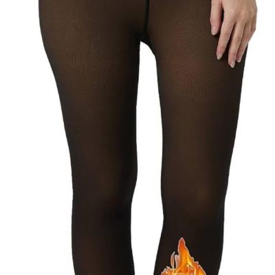 WEANMIX 180D Fleece Lined Tights Fake Translucent Silky Soft Warm Winter Tights