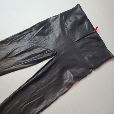 Spanx Women's Size 2X Black Faux Leather Leggings 2437