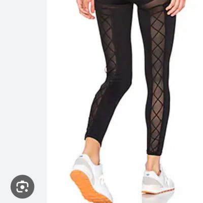 Black Beloforte Back Lace Up Leggings Womens Size M 2000 Workout Stylish