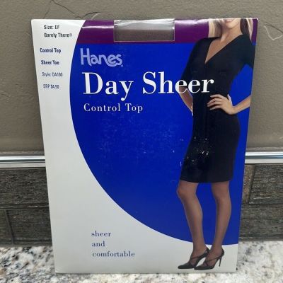 New Hanes Day Sheer Control Top Barely There Size EF OA160