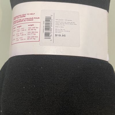 New! Gap women's Maximum Heat footless tights - M/L- black soft fleece winter