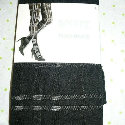 Mixit Women's Tights Size SMALL Black Plaid Tights 1 Pair NEW