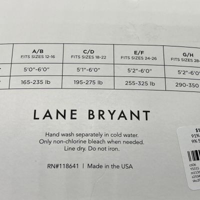 NEW Size C/D Plus ~ Lane Bryant Thigh High Stockings Pantyhose ~ Back Seam BLACK
