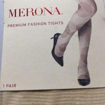 Tan Merona Size Medium/Large Fashion Tights NEW Nude Polka Dot Fun Pattern